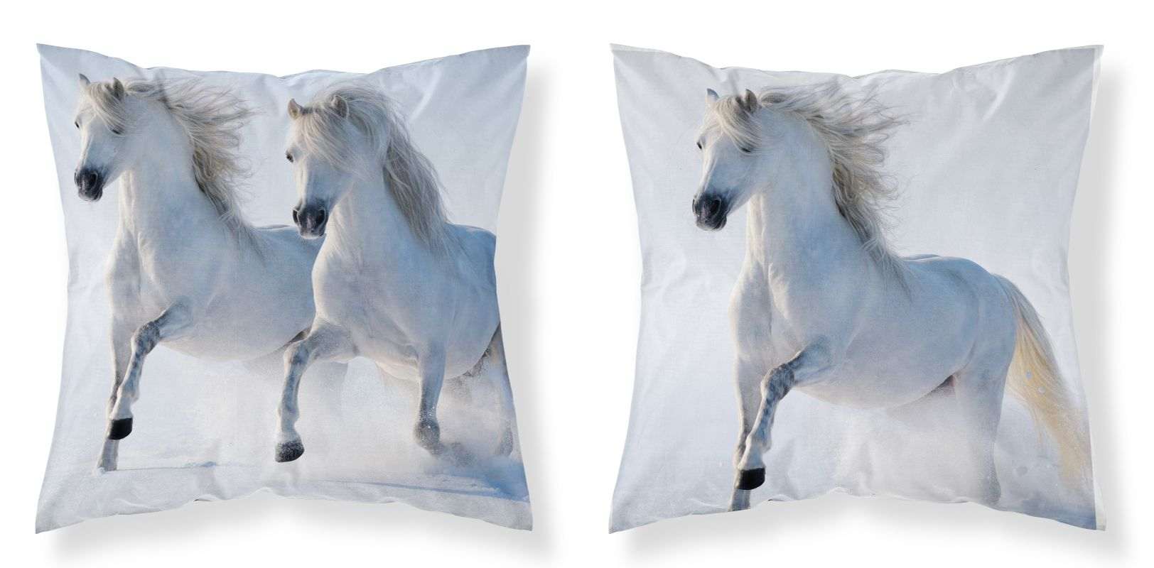 Povlak na polštářek Koně white micro 40x40