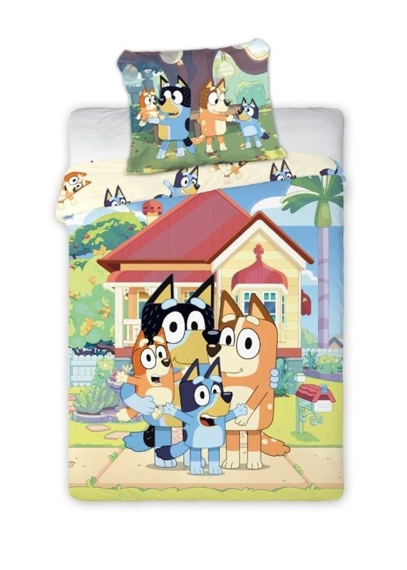 Povlečení do postýlky Bluey domeček 100x135, 40x60