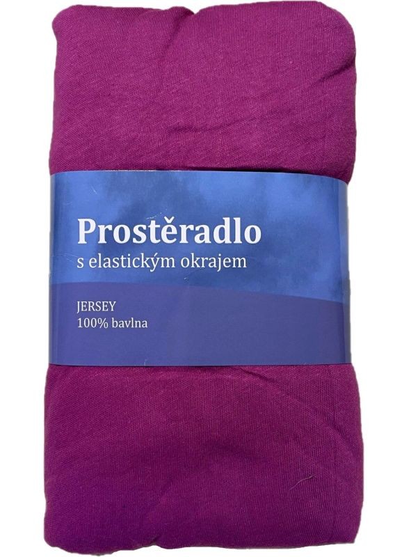 Prostěradlo Jersey Fialová orchidej 90x200