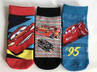 Kotníčkové ponožky 3v1 Cars vel. 23-26