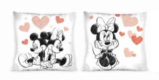 Povlak na polštářek Mickey a Minnie srdíčka 40/40